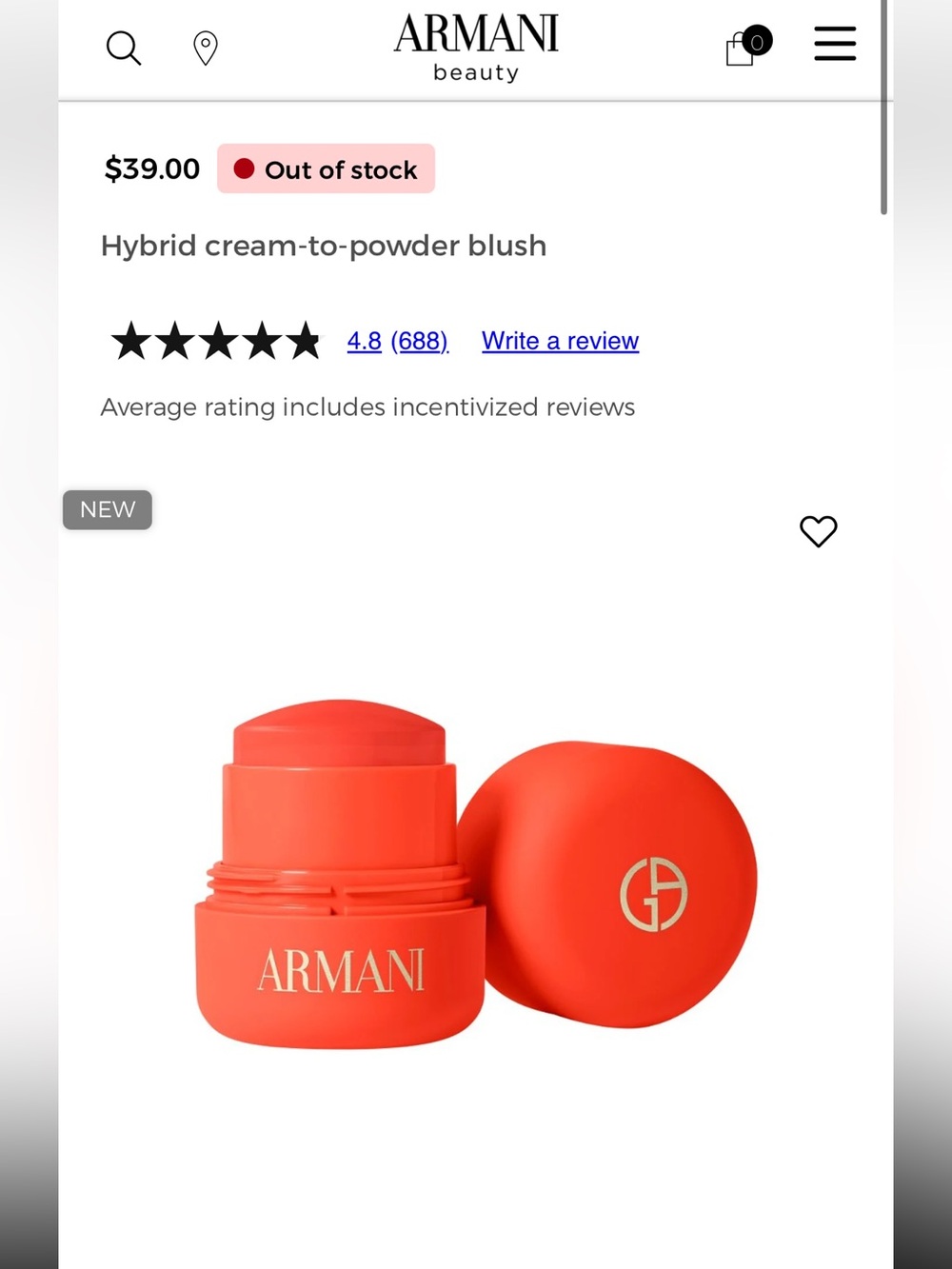 Armani Dolci Makeup Blush - Picture 2 of 5
